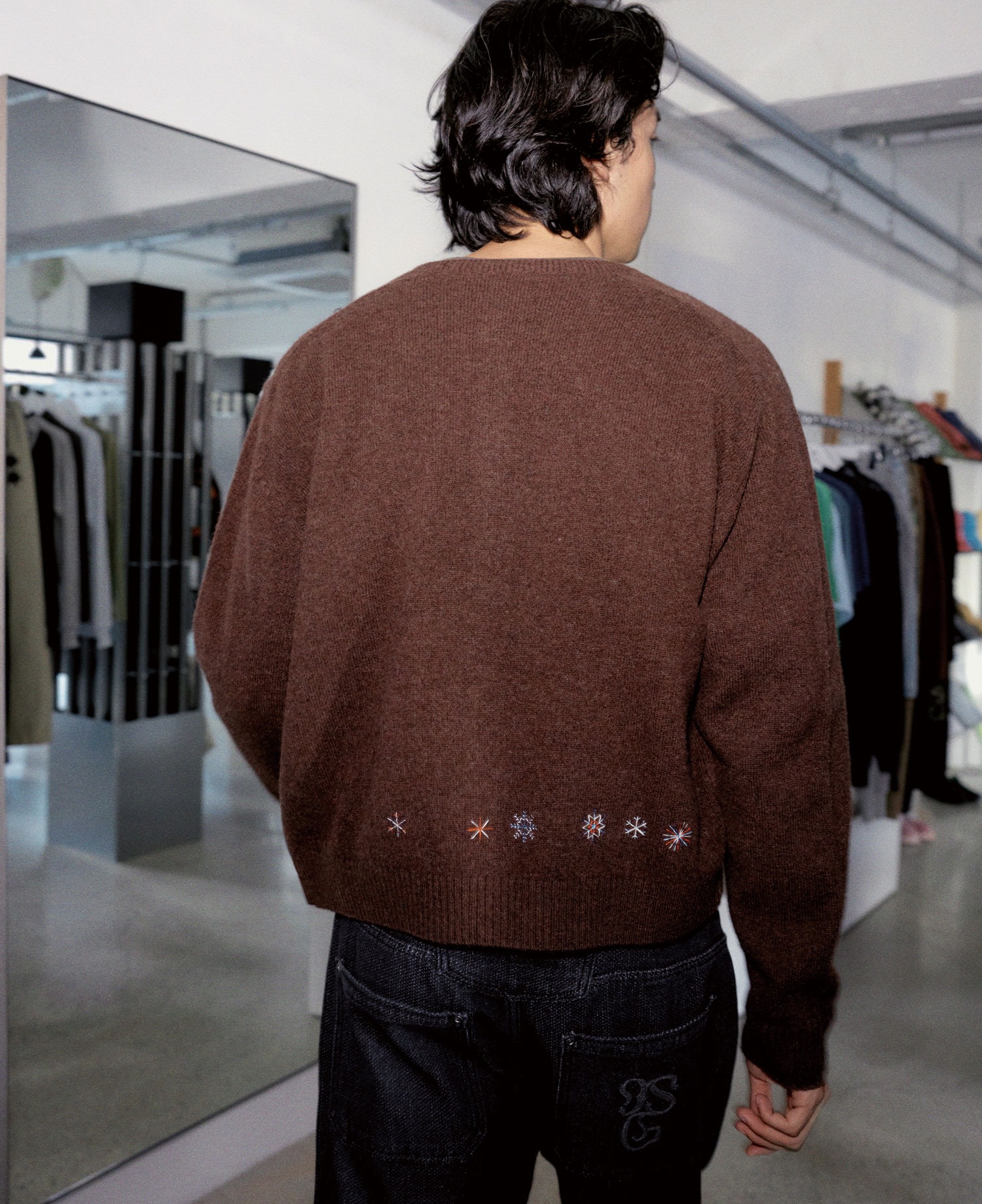 INSANE WOOL ROUND KNIT CARDIGAN_BROWN