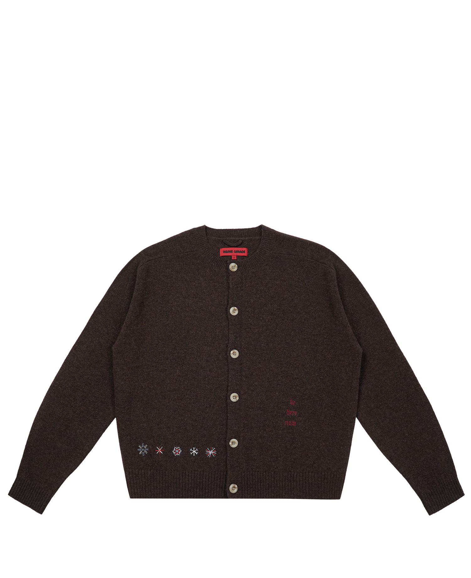INSANE WOOL ROUND KNIT CARDIGAN_BROWN