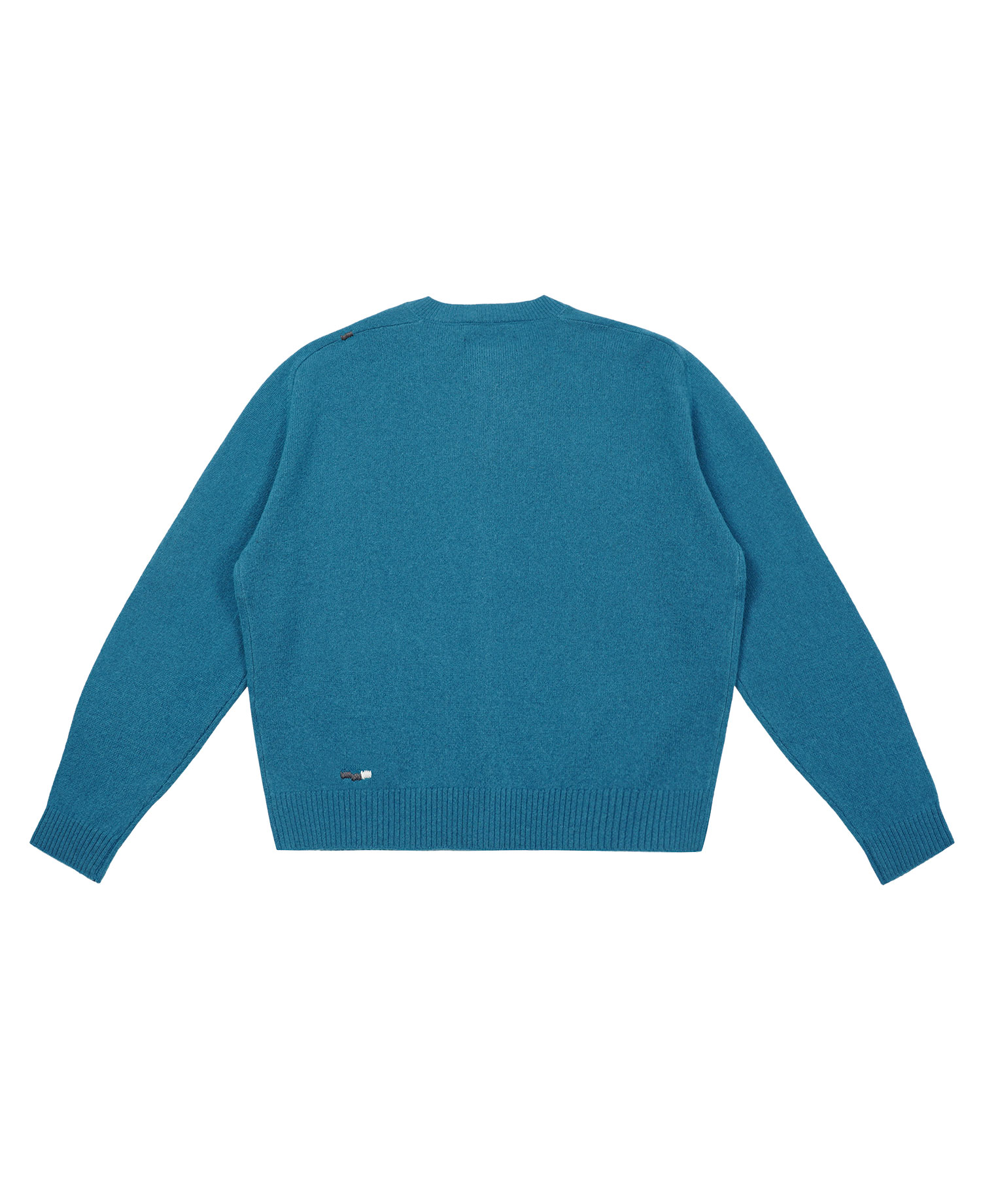 INSANE WOOL ROUND KNIT CARDIGAN_TEAL