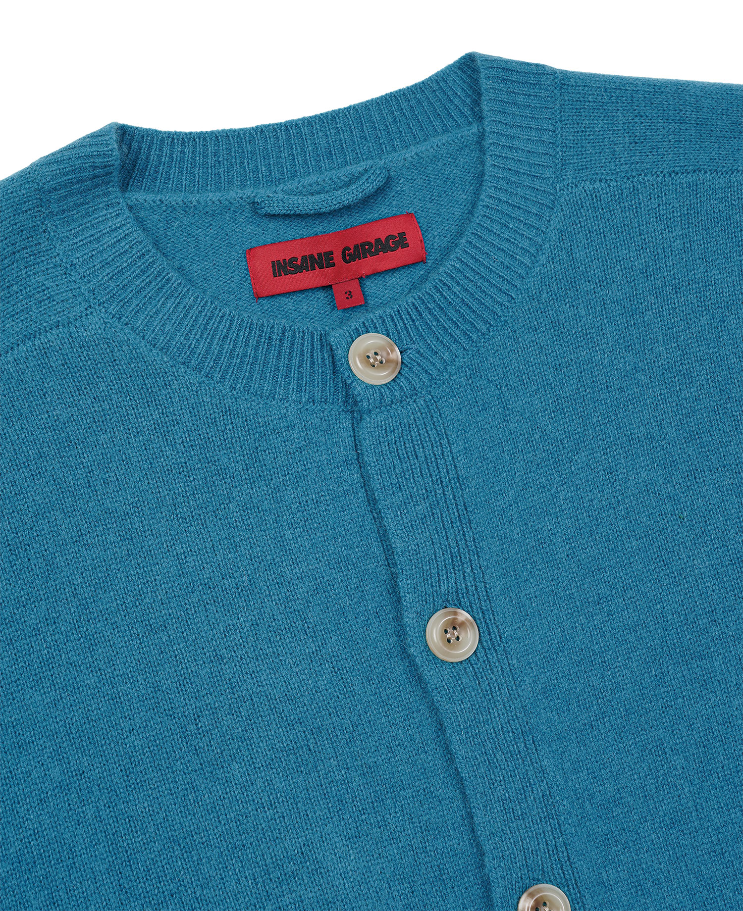 INSANE WOOL ROUND KNIT CARDIGAN_TEAL