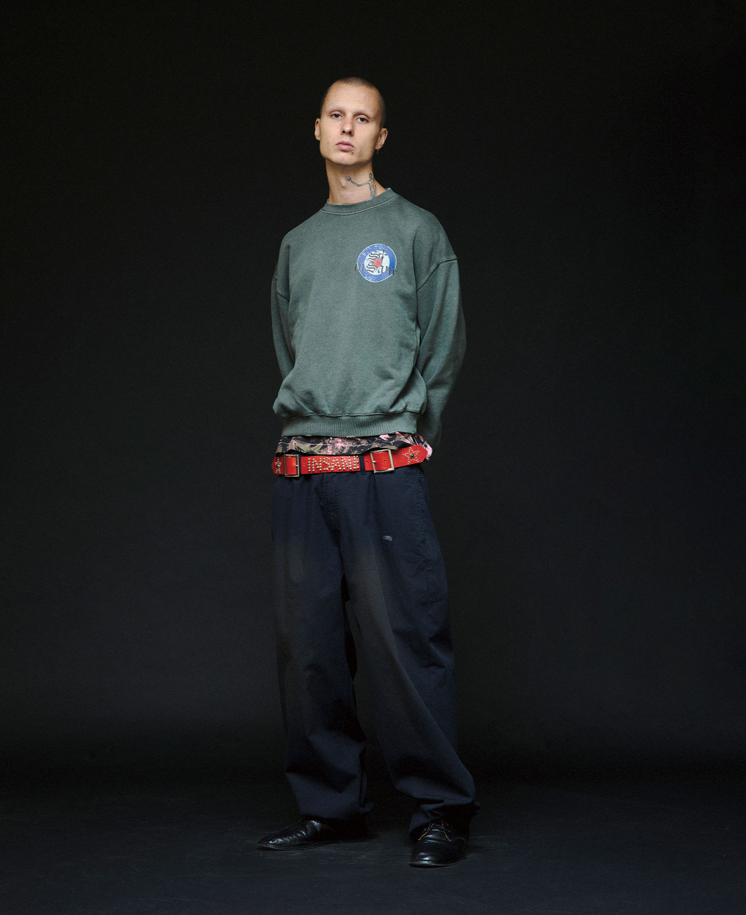 INSANE MODS SYMBOL SWEAT SHIRT_KHAKI
