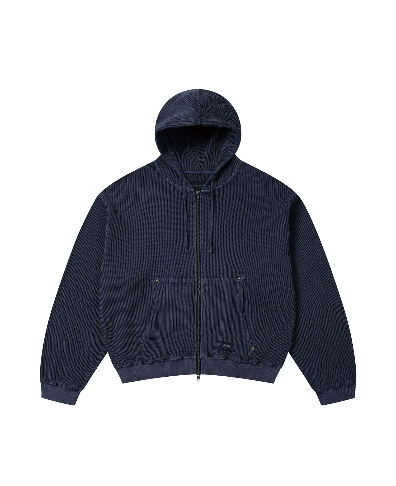 INSANE WASHED WAFFLE HOODIE_NAVY