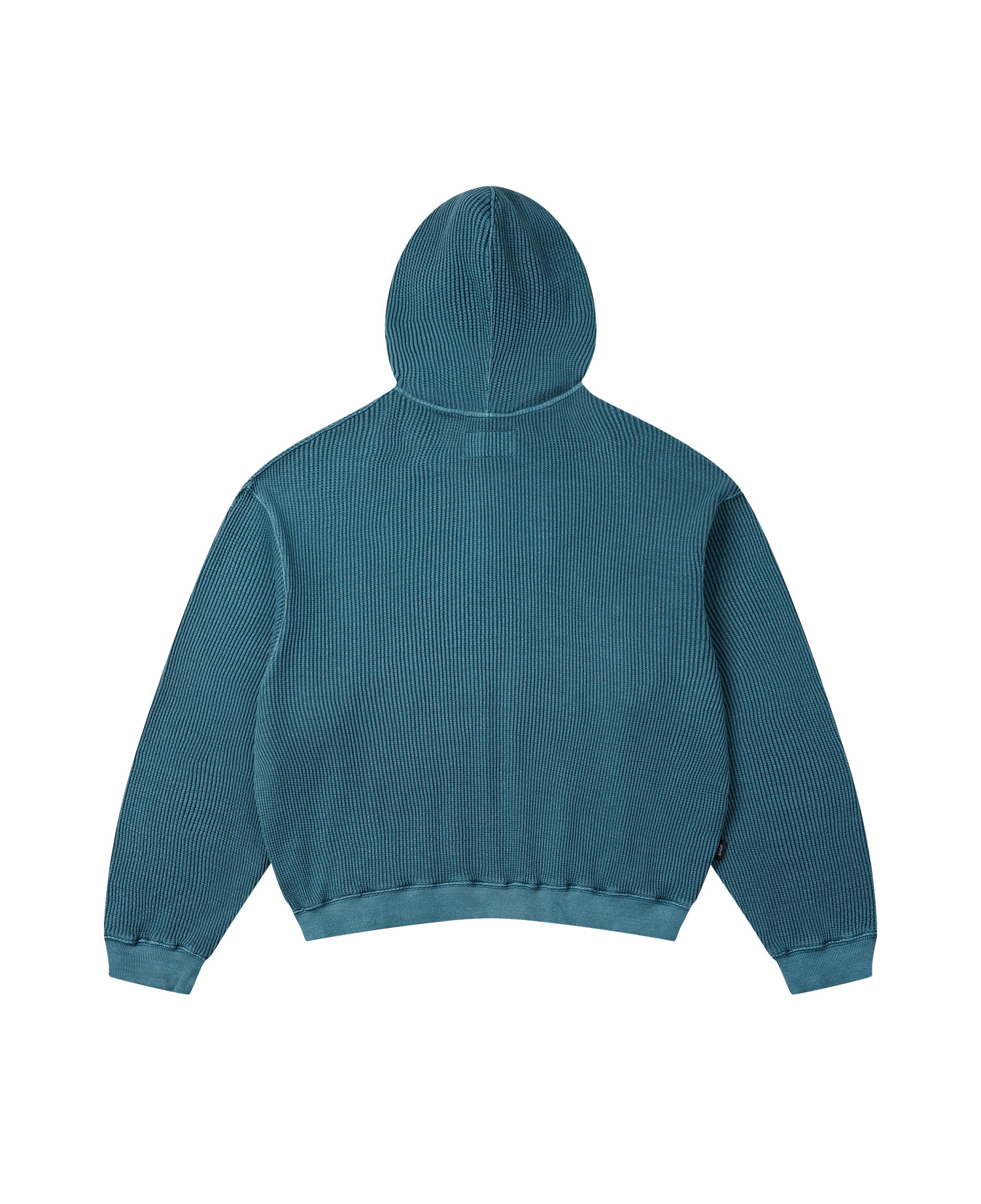 INSANE WASHED WAFFLE HOODIE_TEAL