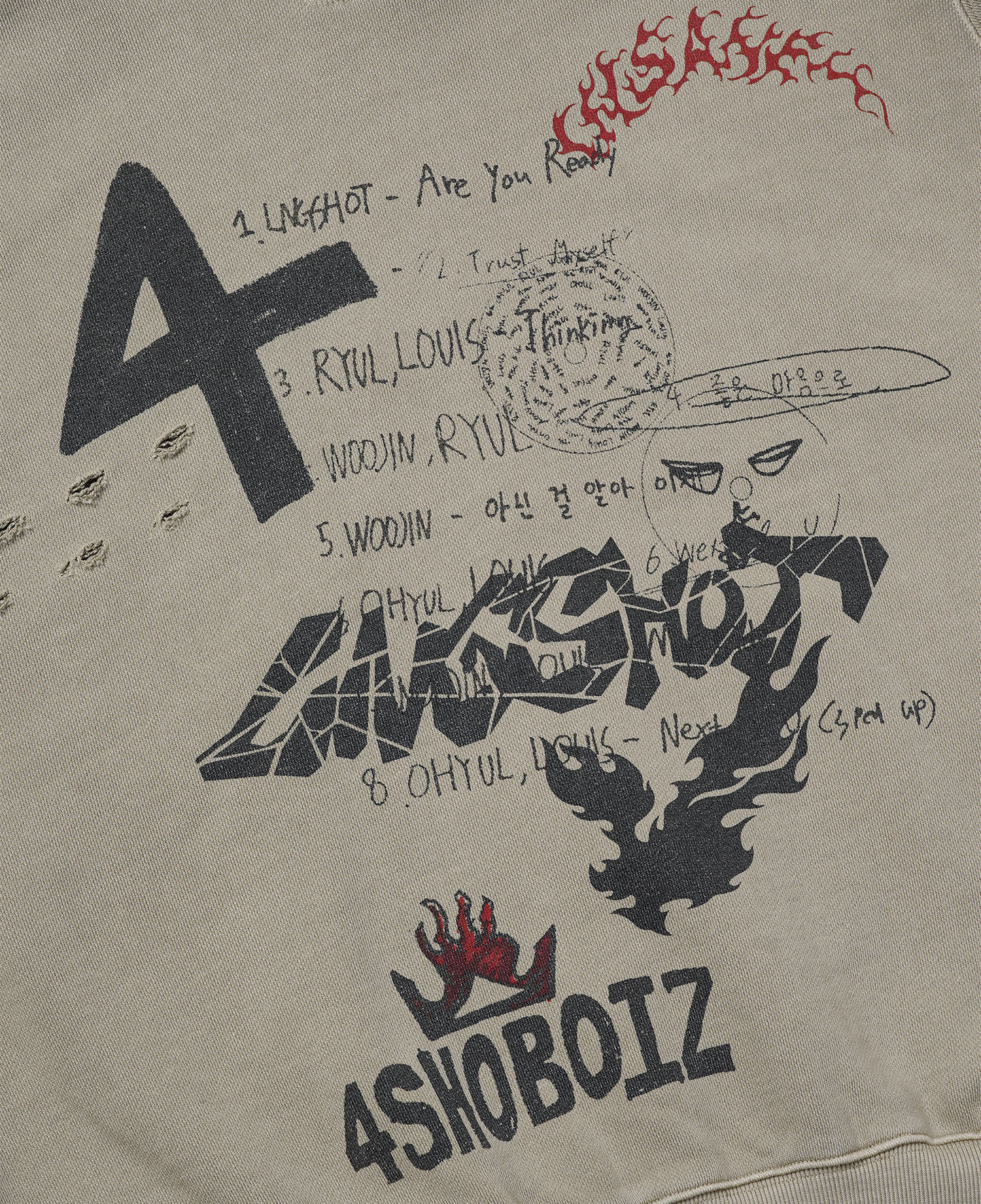[NOT FOR SALE] LNGSHOT X INSANE PADDED SHOULDER GRAPHIC HOODIE_BEIGE