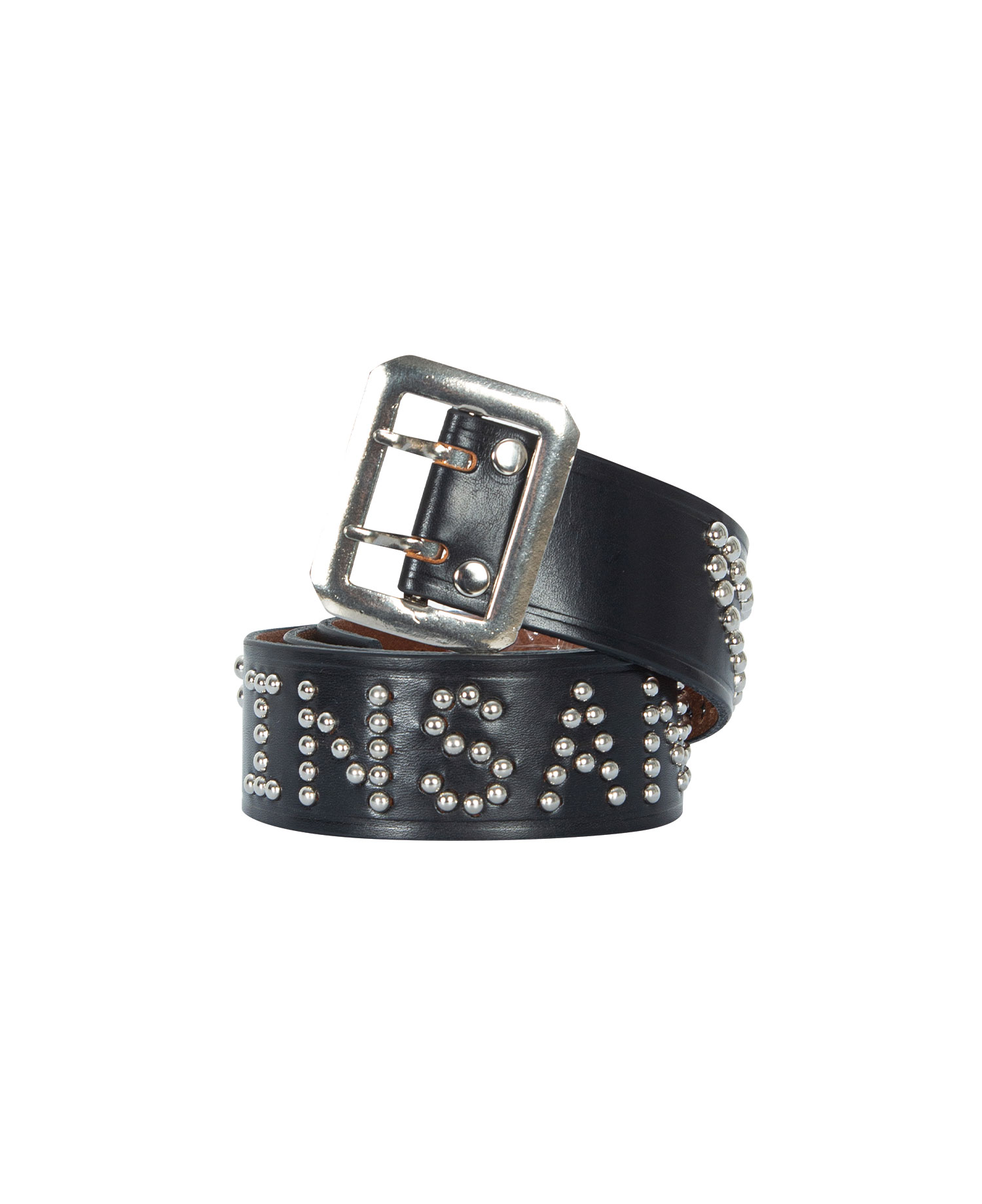 INSANE WING STUDDED LEATHER BELT_BLACK (CUSTOM ORDER)