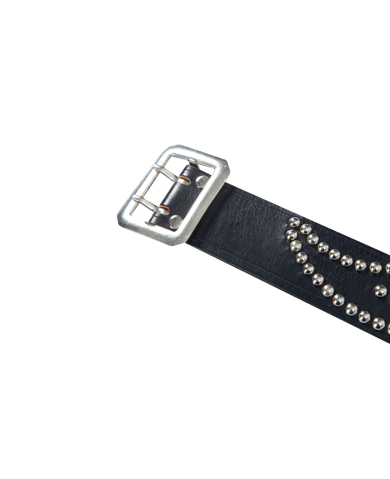 INSANE WING STUDDED LEATHER BELT_BLACK (CUSTOM ORDER)