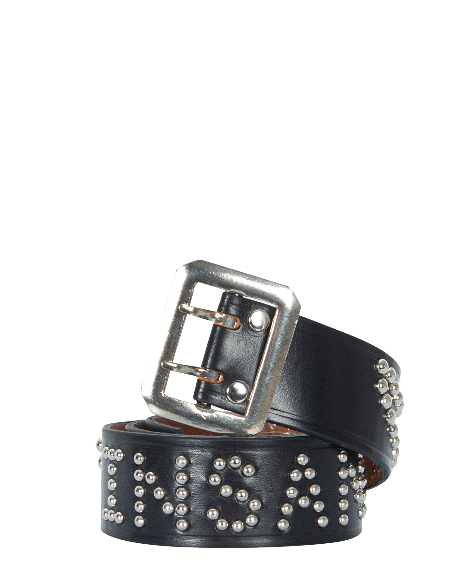 INSANE WING STUDDED LEATHER BELT_BLACK (CUSTOM ORDER)
