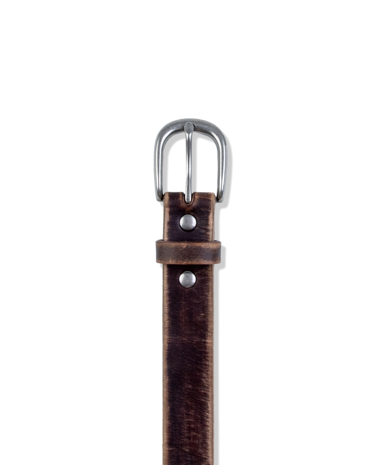 [MEDIUMS] DISTRESSED FULL-GRAIN LEATHER BELT_BROWN