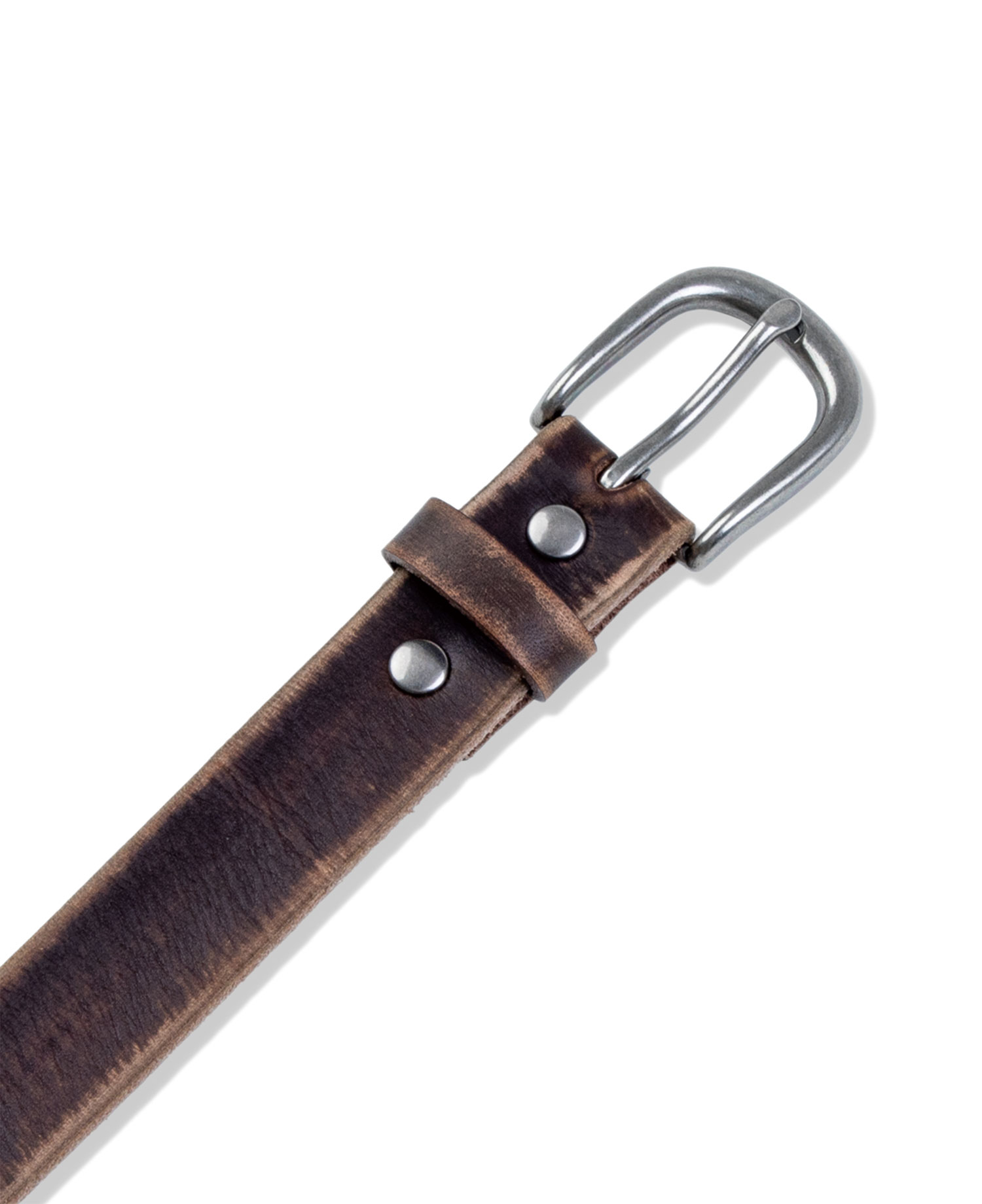 [MEDIUMS] DISTRESSED FULL-GRAIN LEATHER BELT_BROWN
