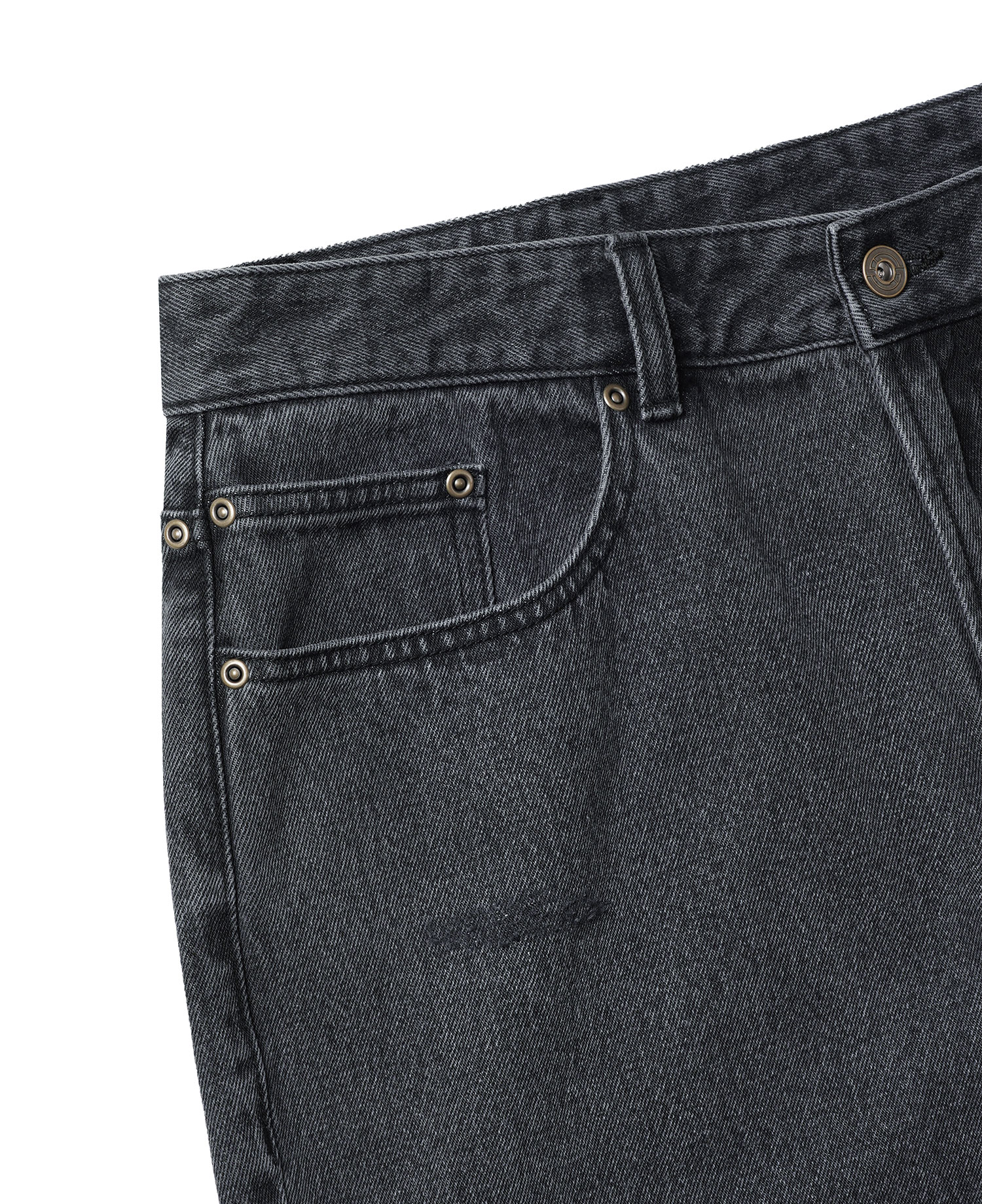 INSANE WASHED DENIM PANTS_BLACK