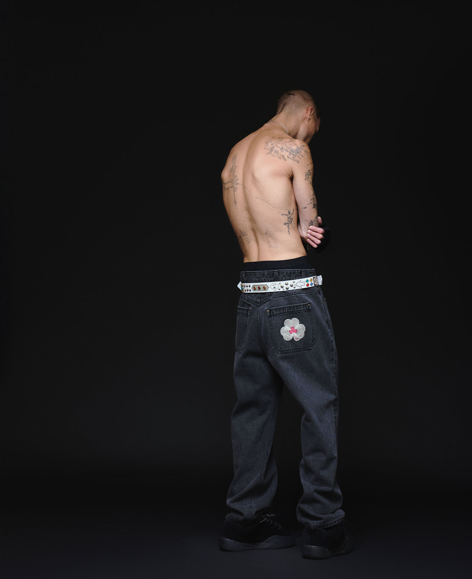 INSANE WASHED DENIM PANTS_BLACK