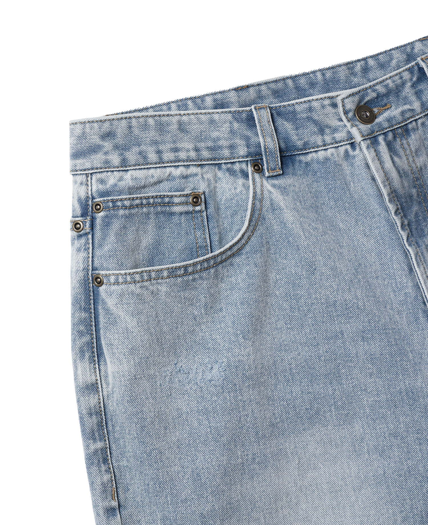 INSANE LETTERING DENIM PANTS_LIGHT BLUE