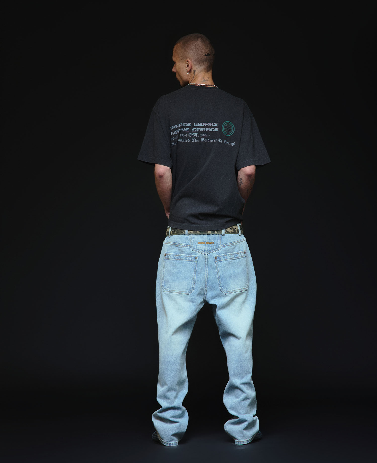 INSANE LETTERING DENIM PANTS_LIGHT BLUE