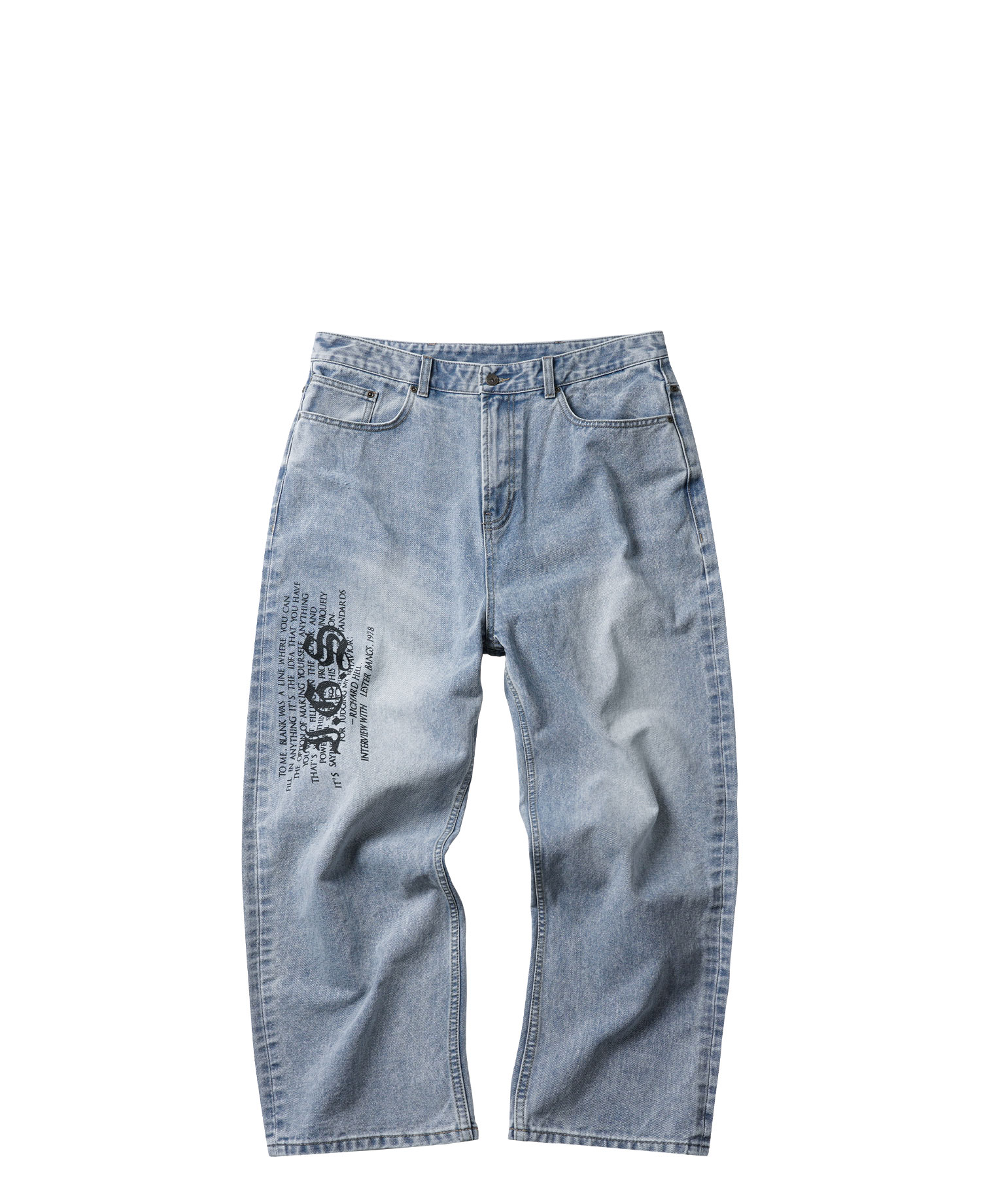 INSANE LETTERING DENIM PANTS_LIGHT BLUE