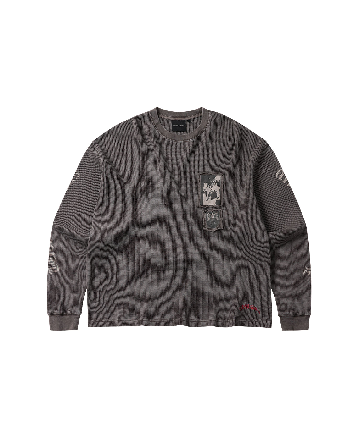INSANE GRAPHIC PATCH WAFFLE LONG SLV_BROWN