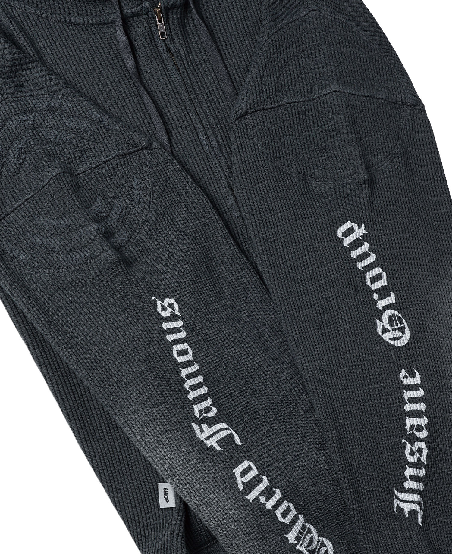 INSANE TOUR PADDED WAFFLE HOODIE_CHARCOAL