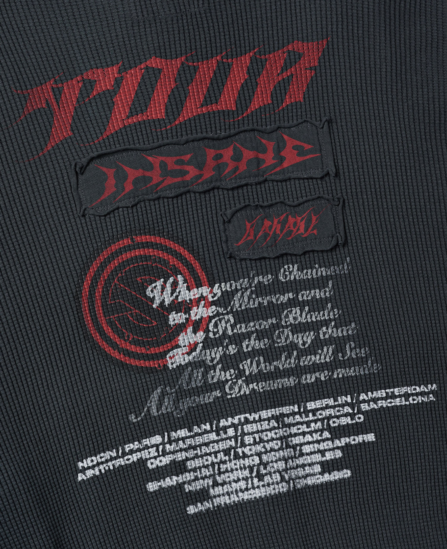 INSANE TOUR PADDED WAFFLE HOODIE_CHARCOAL