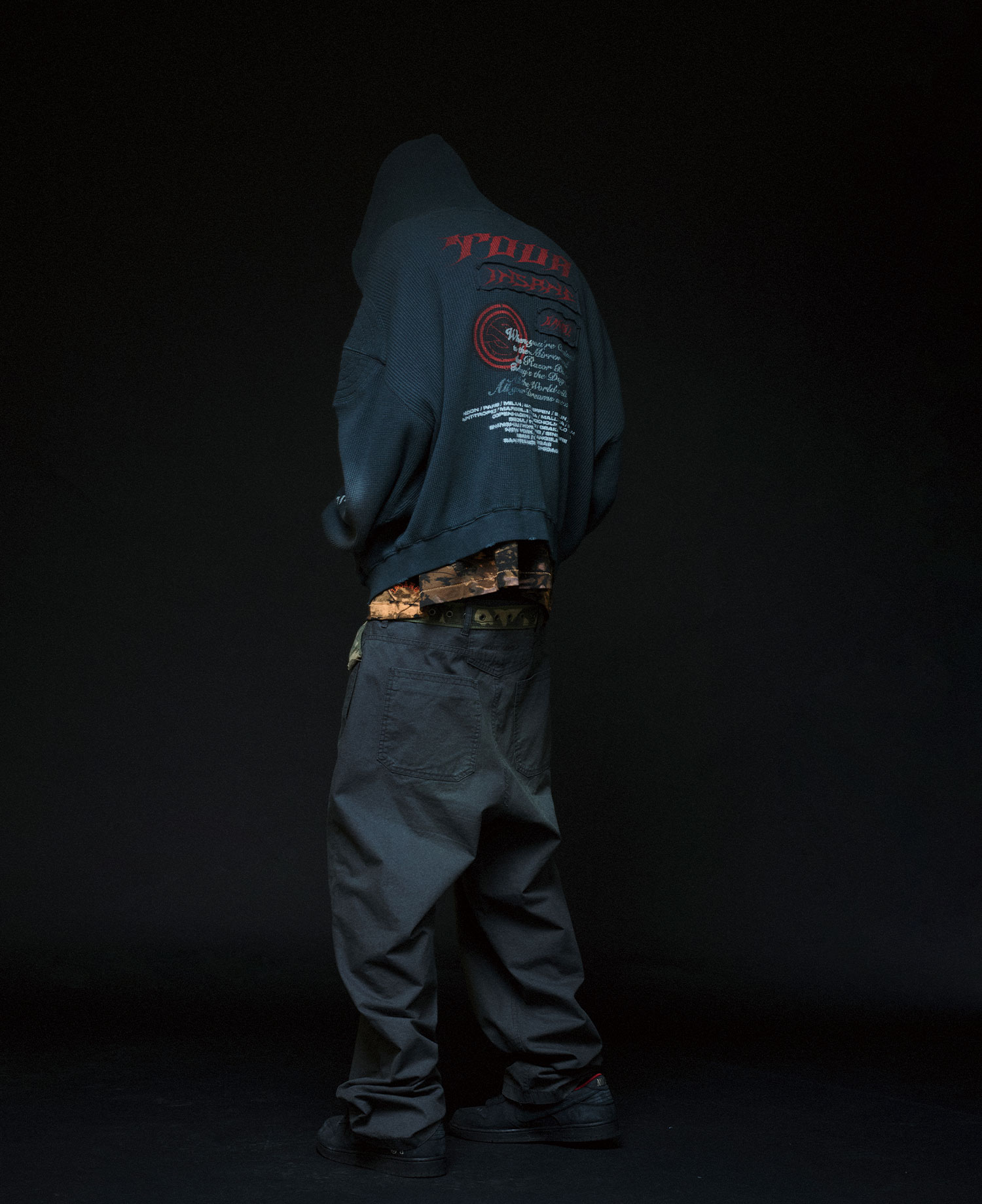 INSANE TOUR PADDED WAFFLE HOODIE_CHARCOAL