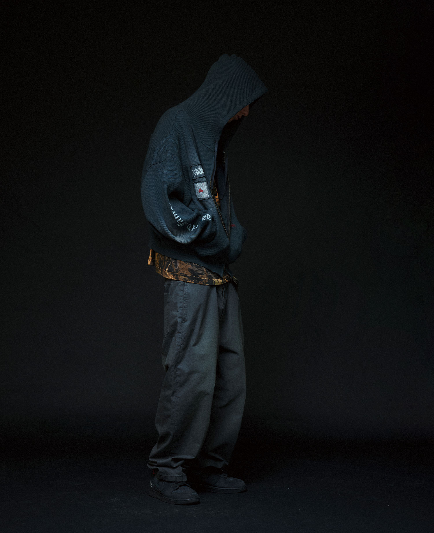 INSANE TOUR PADDED WAFFLE HOODIE_CHARCOAL
