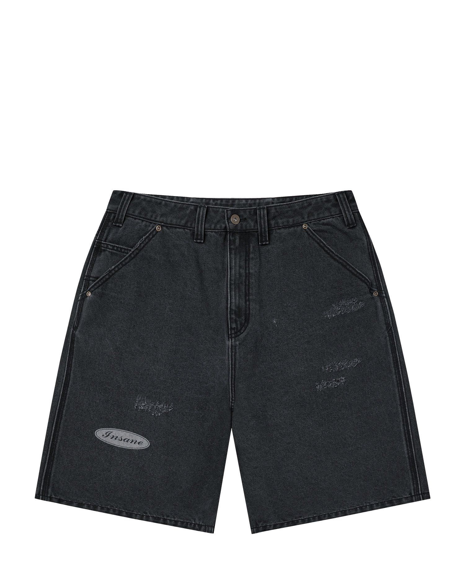 INSANE DENIM HALF PANTS_BLACK