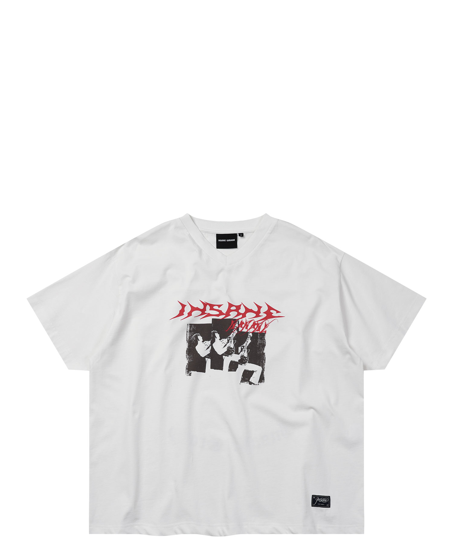 INSANE GRAPHIC V-NECK T-SHIRT_OFF WHITE