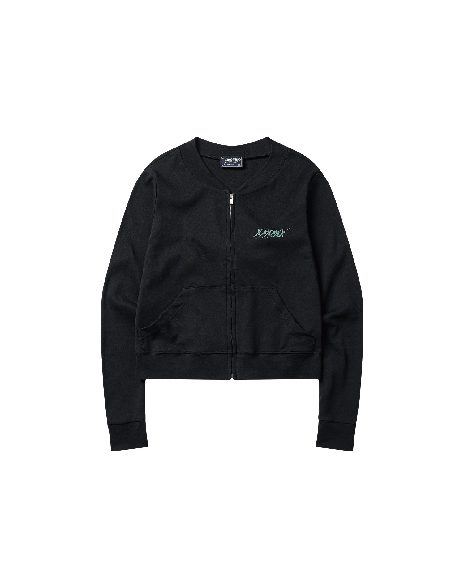 INSANE WOMEN LOGO ZIP-UP JERSEY_BLACK
