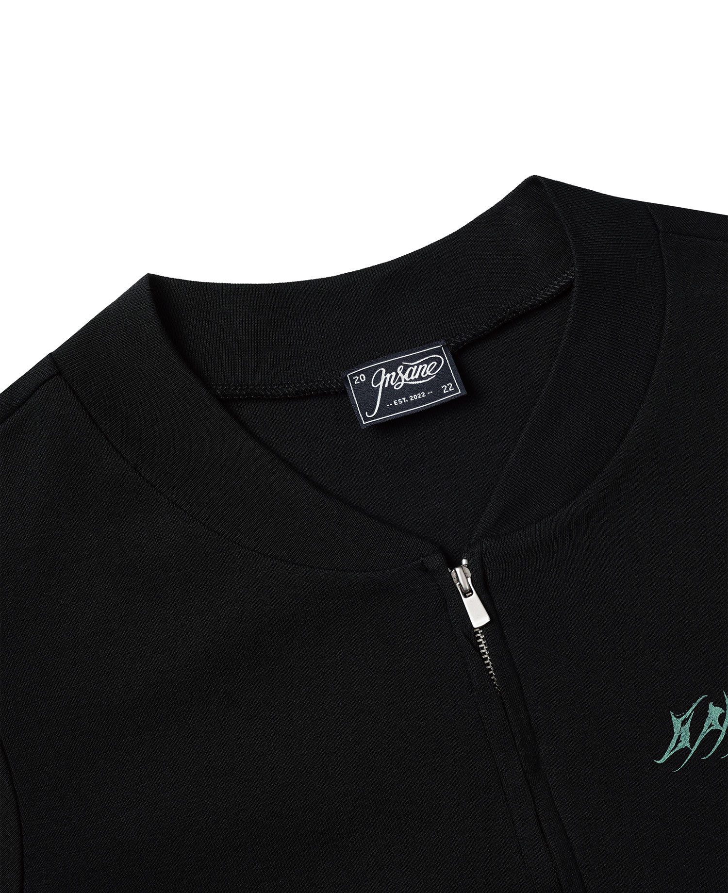 INSANE WOMEN LOGO ZIP-UP JERSEY_BLACK
