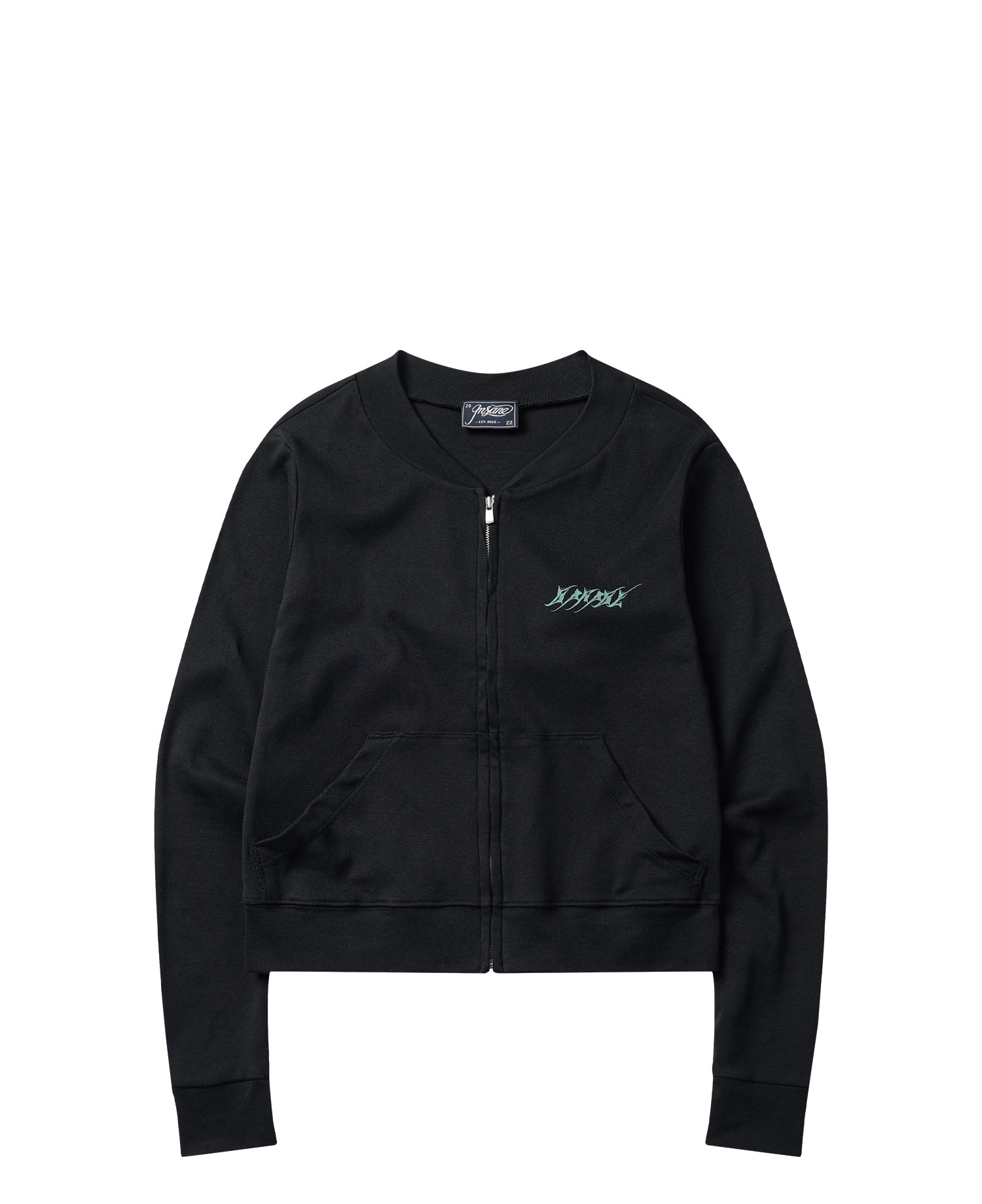 INSANE WOMEN LOGO ZIP-UP JERSEY_BLACK
