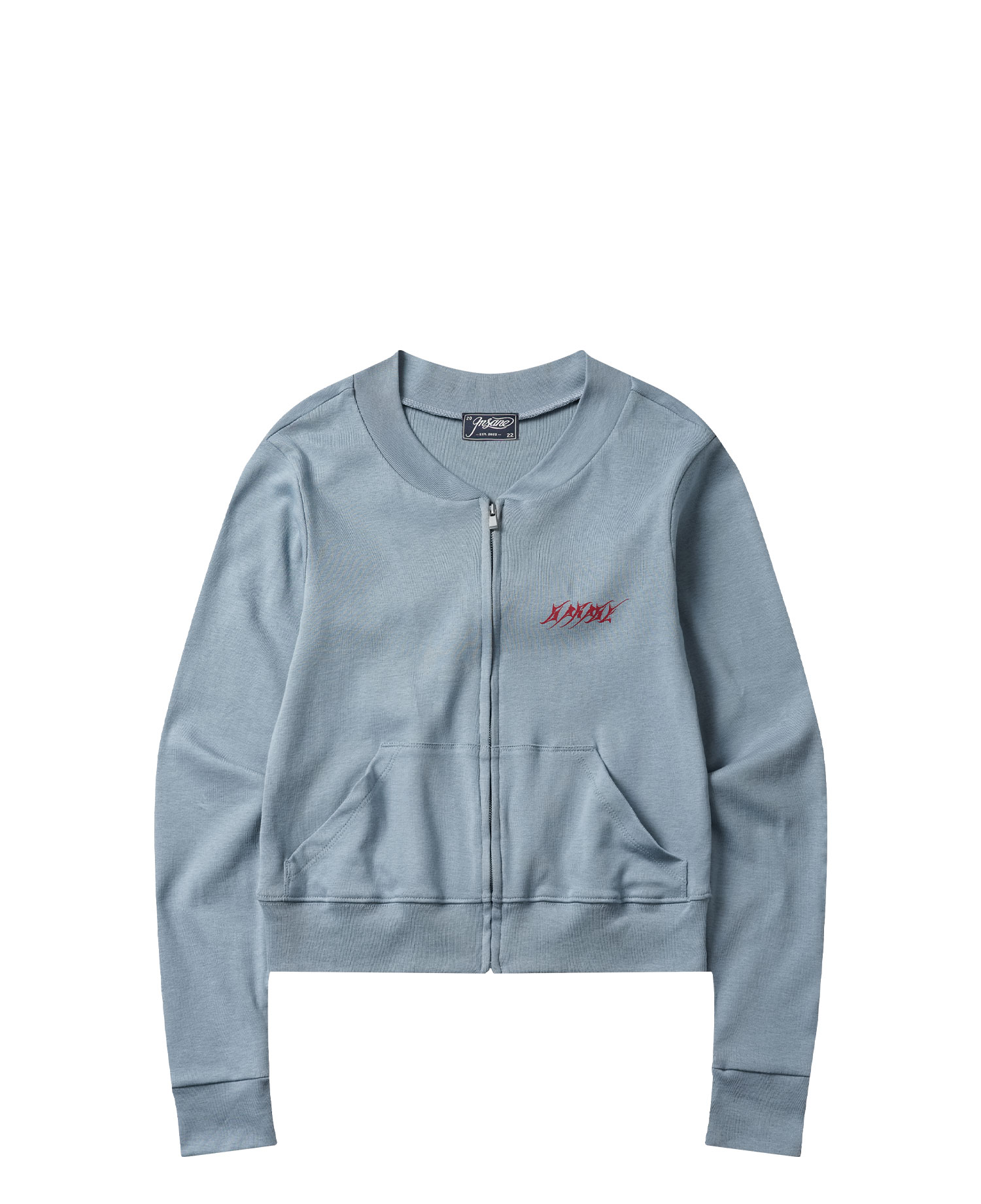 INSANE WOMEN LOGO ZIP-UP JERSEY_LIGHT BLUE