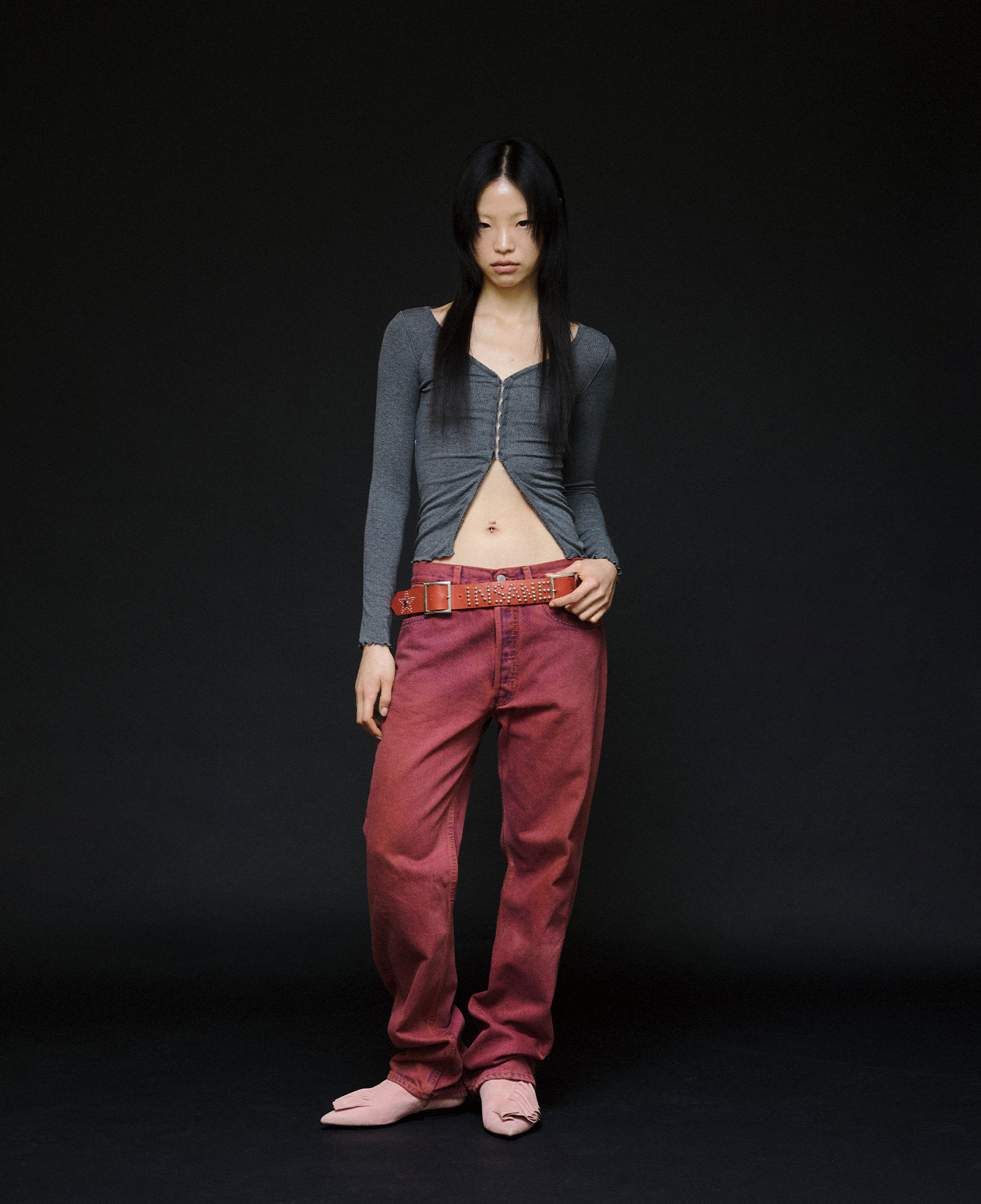 INSANE WOMEN CARDIGAN_CHARCOAL