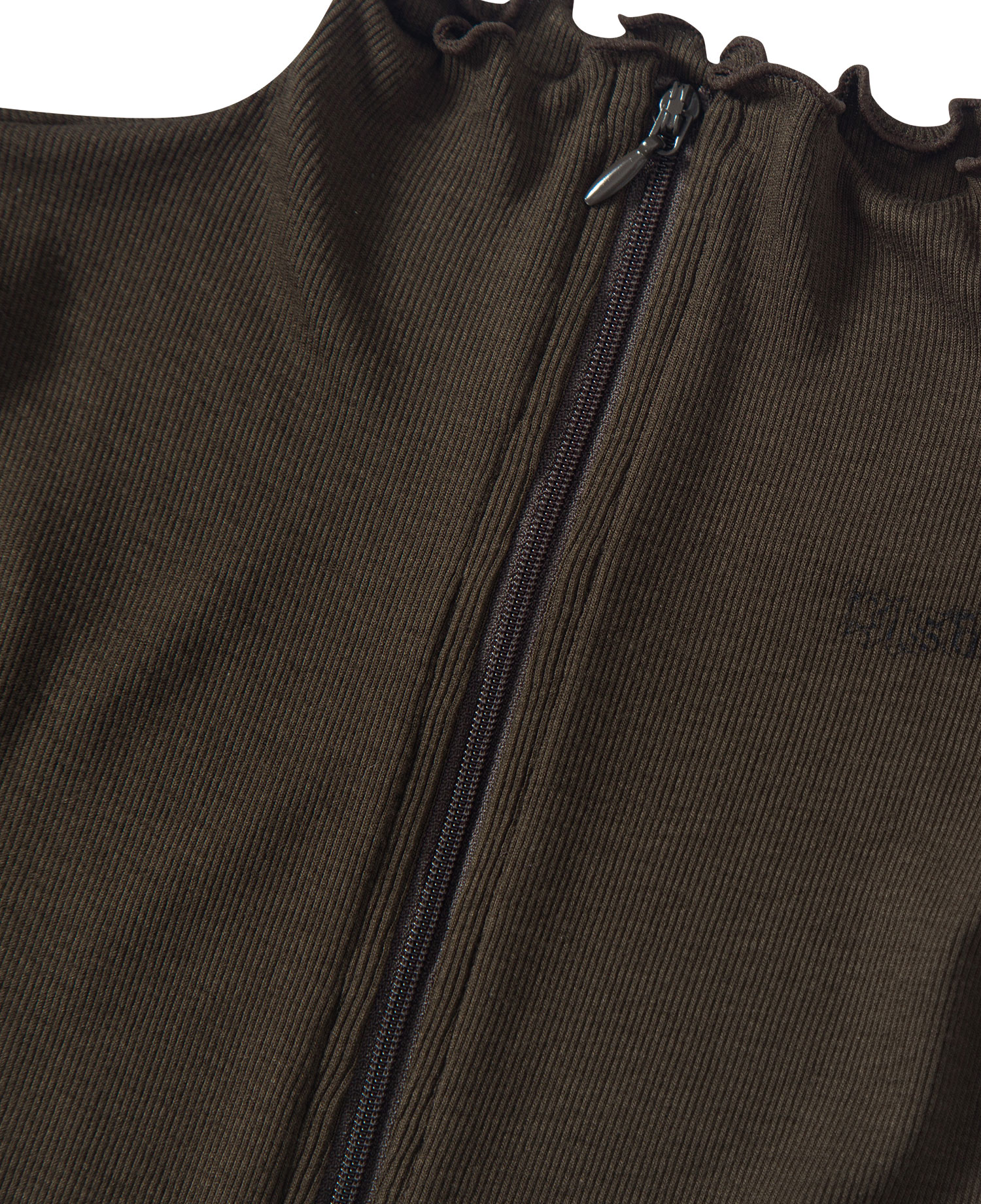 INSANE WOMEN HALF ZIP-UP SLEEVELESS_BROWN