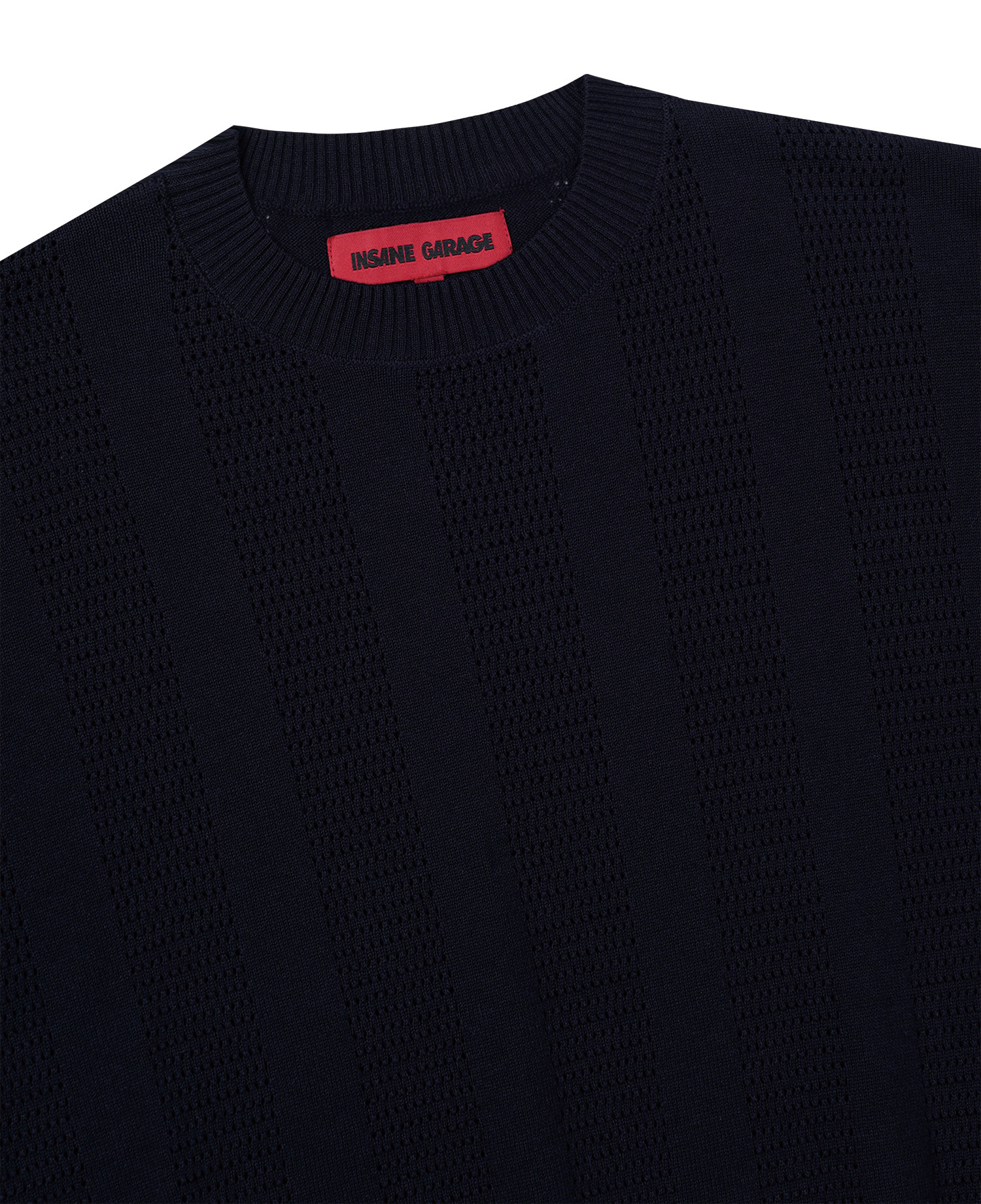 INSANE PUNCHING KNIT SHORT SLEEVE NAVY