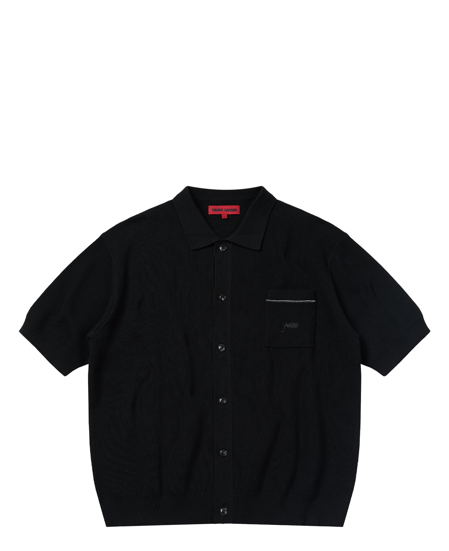 INSANE COLLAR CARDIGAN SHORT SLEEVE BLACK