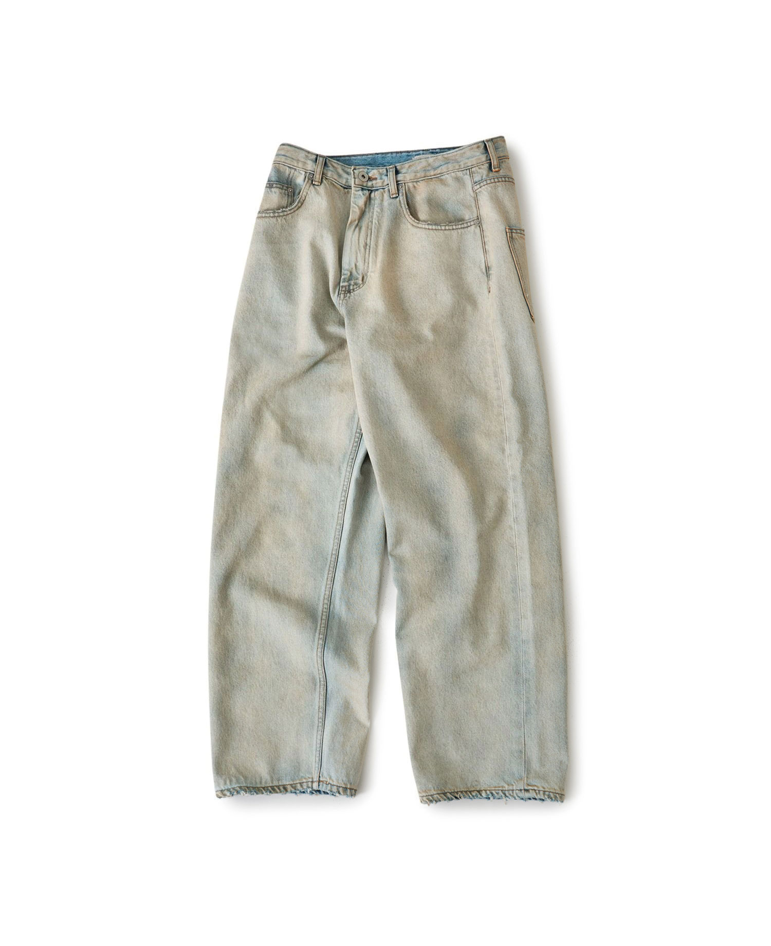 [HANDSEND] WASHED STRAIGHT DENIM PANTS_VINTAGE LIGHT BLUE