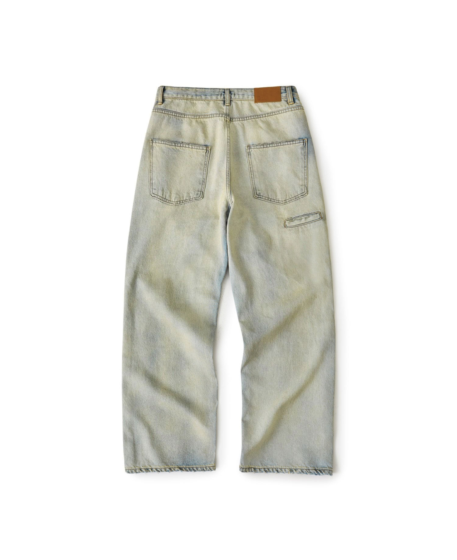 [HANDSEND] WASHED STRAIGHT DENIM PANTS_VINTAGE LIGHT BLUE