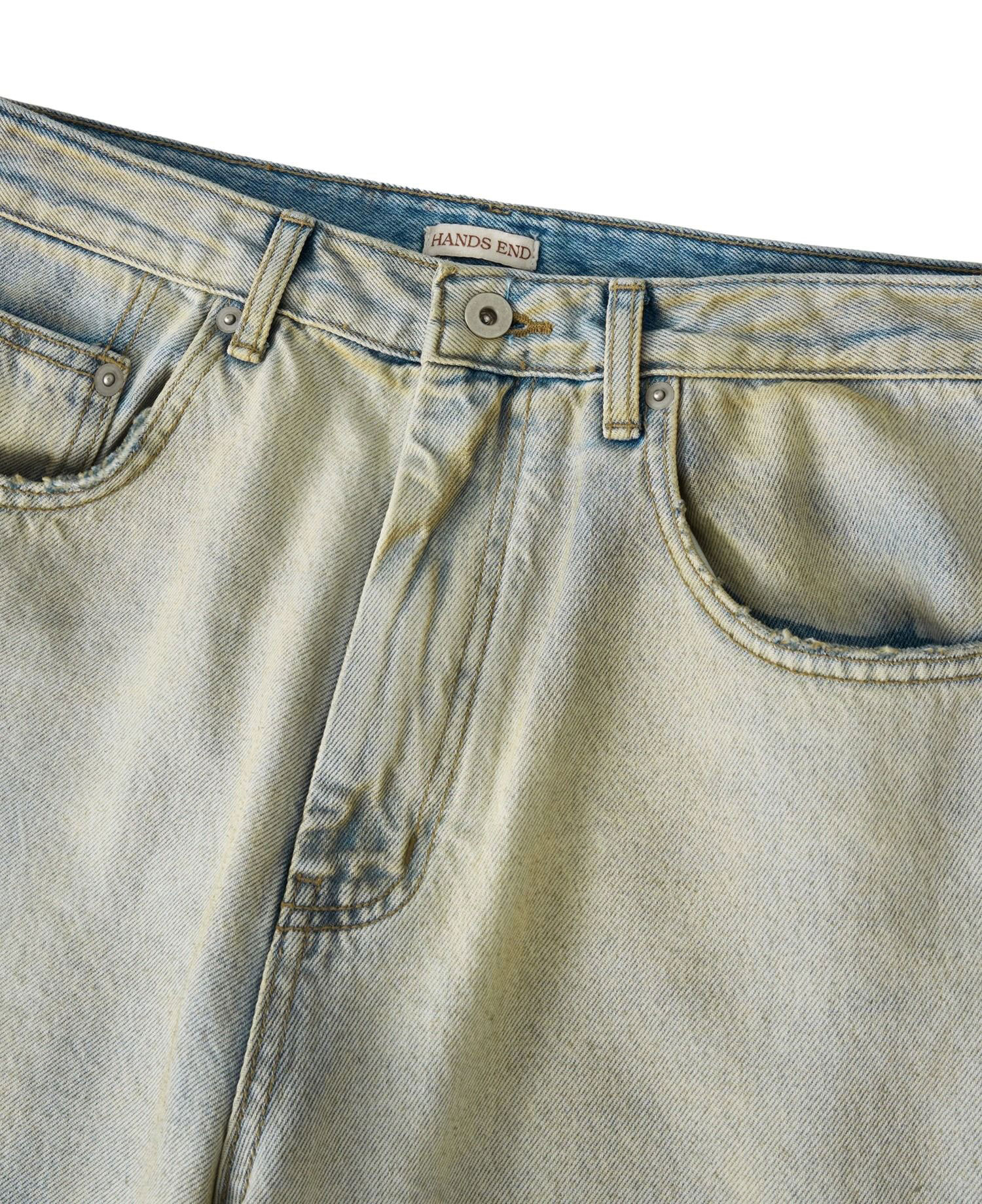 [HANDSEND] WASHED STRAIGHT DENIM PANTS_VINTAGE LIGHT BLUE