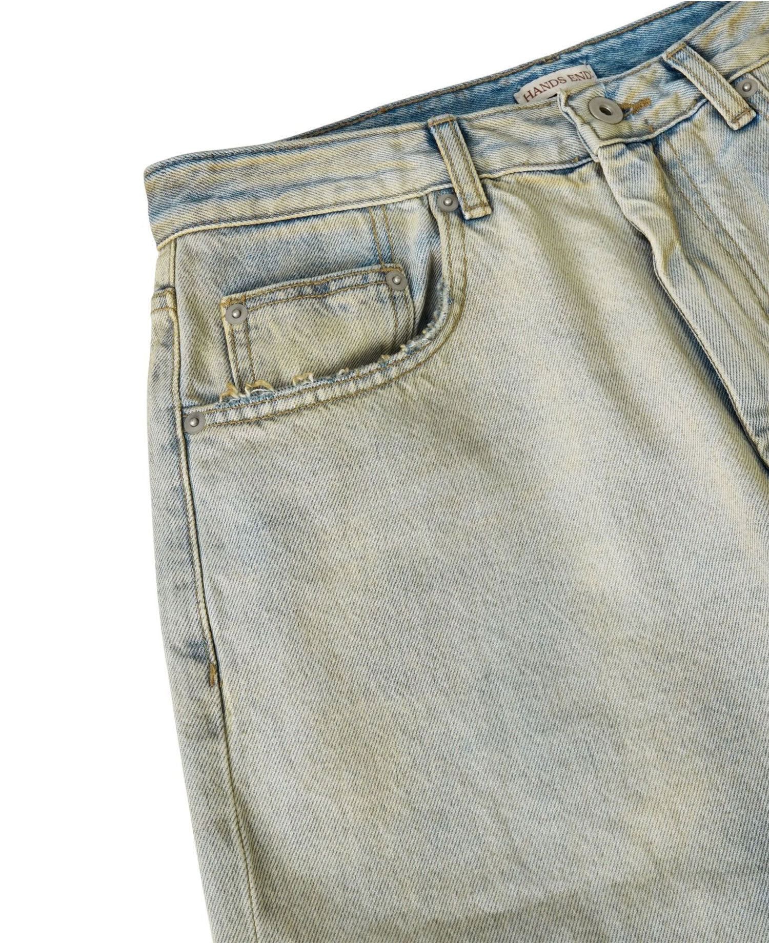 [HANDSEND] WASHED STRAIGHT DENIM PANTS_VINTAGE LIGHT BLUE