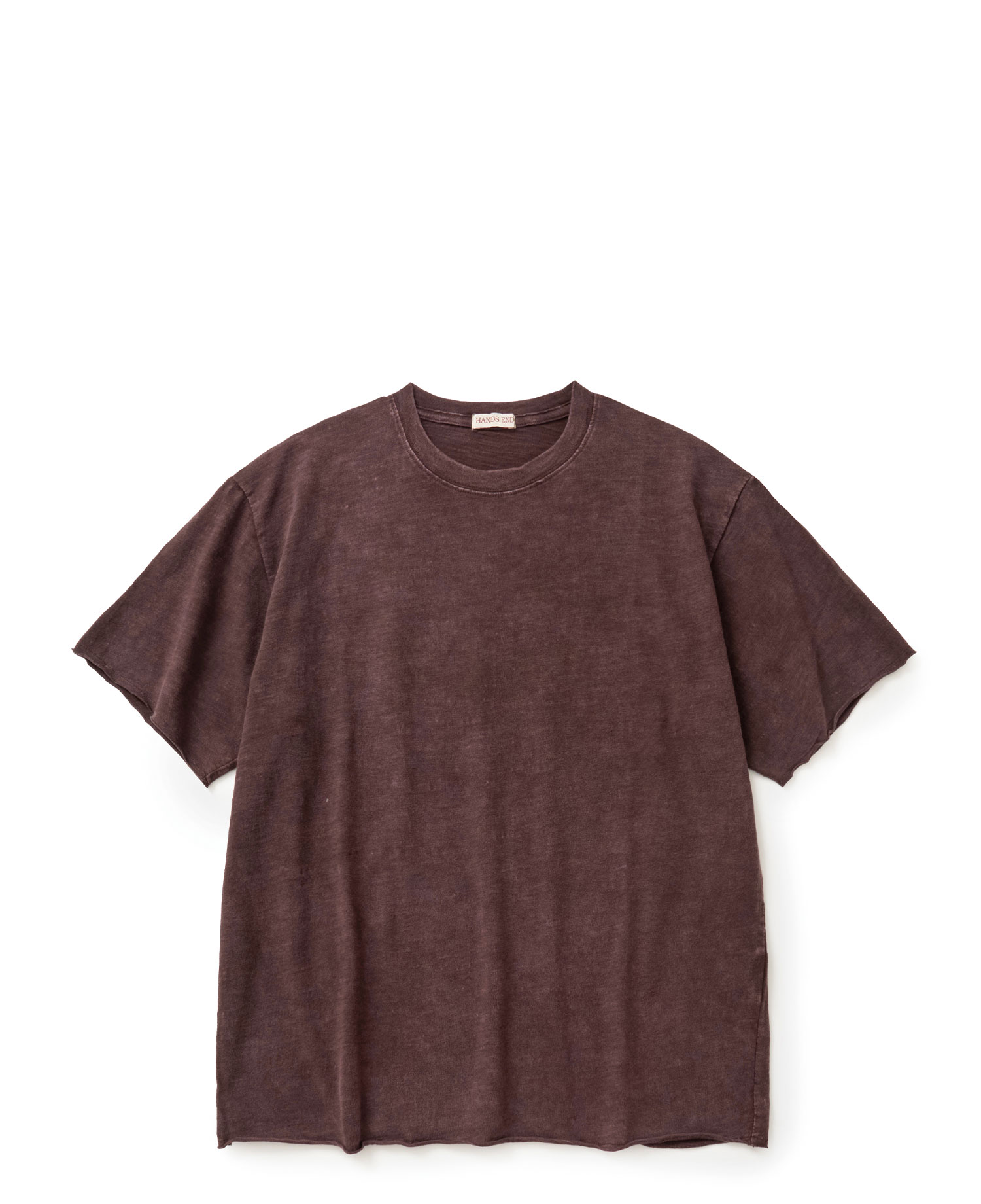 [HANDSEND] RAW CUT SLUB TSHIRT FADED BROWN
