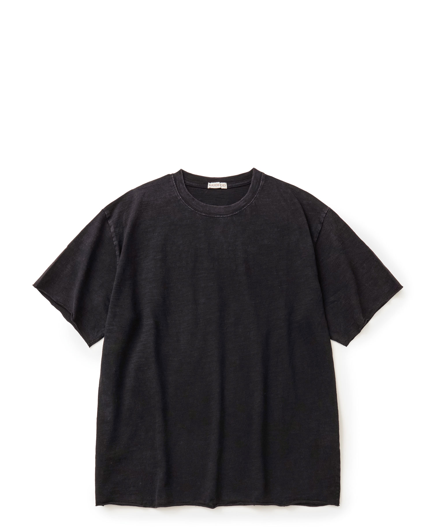 [HANDSEND] RAW CUT SLUB TSHIRT FADED BLACK