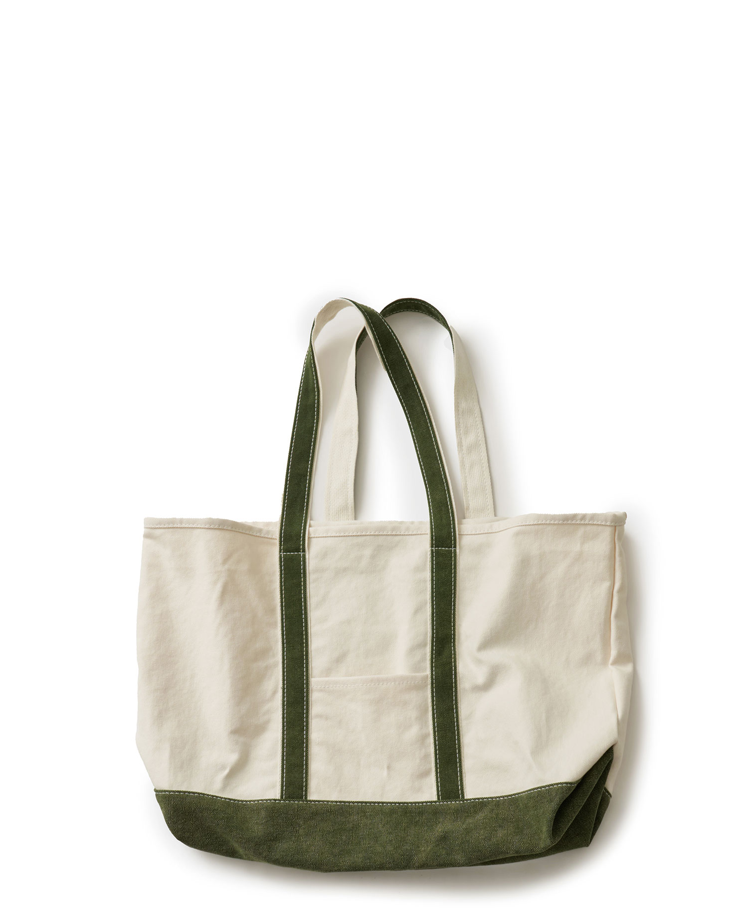 [HANDSEND] WASHED CANVAS TOTE BAG OATMEAL & GREEN