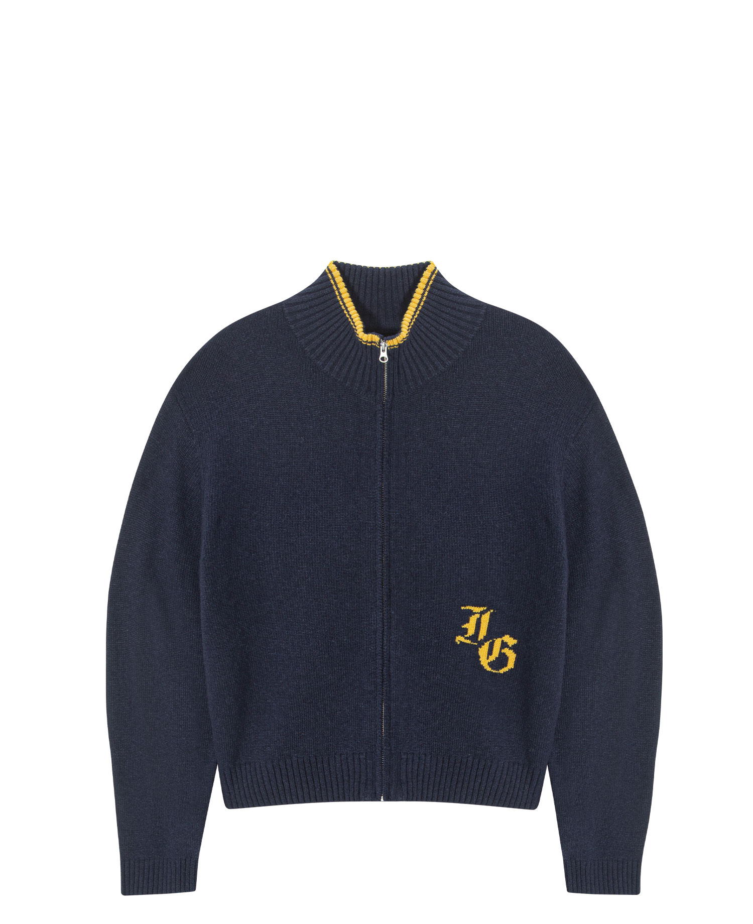 INSANE BASIC FULL ZIP-UP KNIT_NAVY