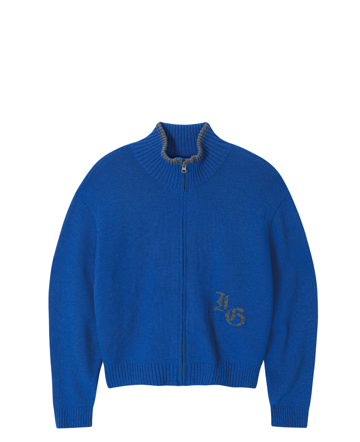 INSANE BASIC FULL ZIP-UP KNIT_BLUE