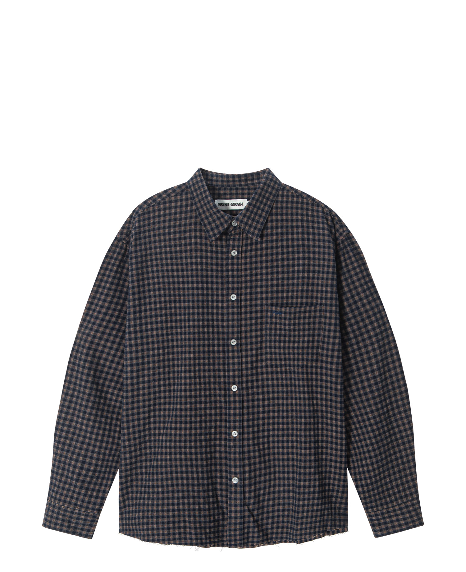 INSANE WASHED CHECK SHIRT_NAVY
