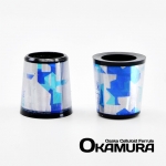 오카무라 OKAMURA 실버/블루/홀로스카이블루 패턴 셀룰로이드 아이언 페럴 [HI-42-02]