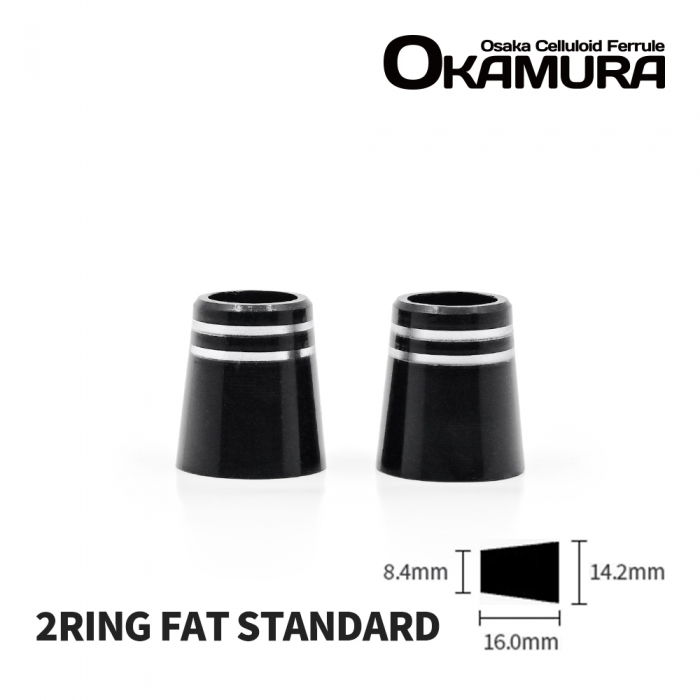 오카무라 OKAMURA 기본 투링 실버 FAT 셀룰로이드 우드 페럴 [TWO RING Fat Standard]