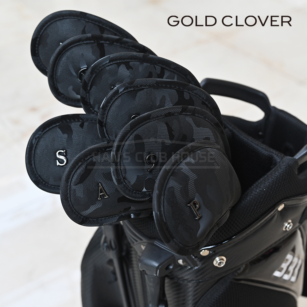 골드클로버 GOLD CLOVER 아이언 헤드커버 블랙 #5-P,A,S(8EA)