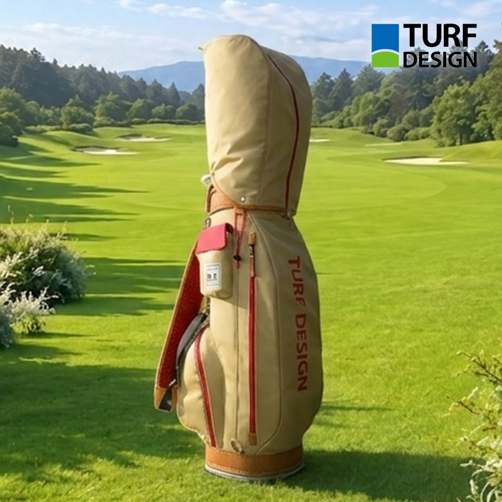 아사히골프 터프디자인 TURF DESIGN 26 경량 캐디백 베이지/레드 골프백