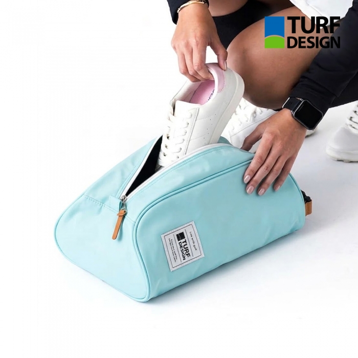 아사히골프 터프디자인 TURF DESIGN 26 골프 슈즈백 신발주머니 골프화백 케이스 민트그린/화이트