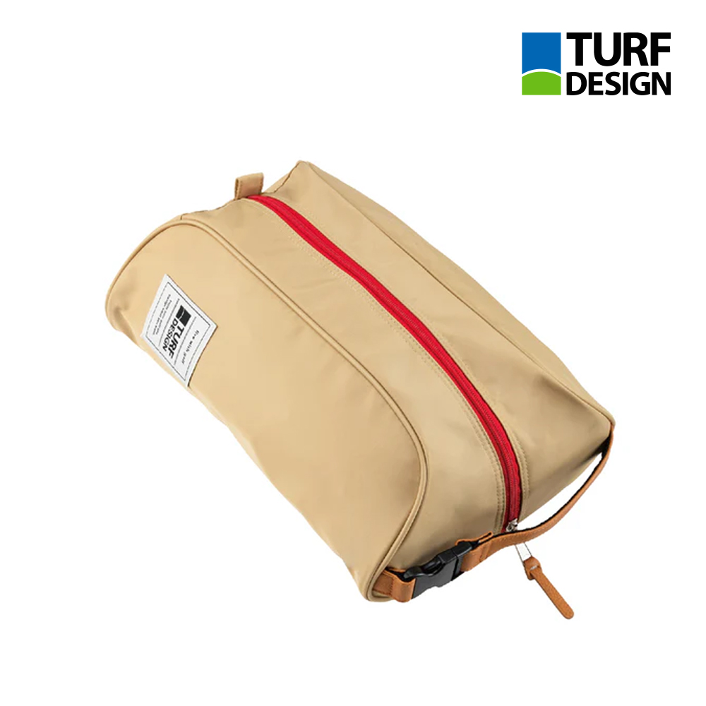 아사히골프 터프디자인 TURF DESIGN 26 골프 슈즈백 신발주머니 골프화백 케이스 베이지/레드