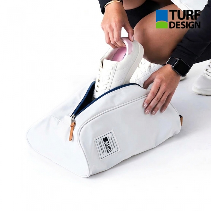 아사히골프 터프디자인 TURF DESIGN 26 골프 슈즈백 신발주머니 골프화백 케이스 화이트/네이비